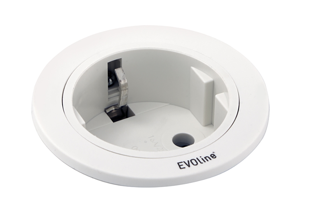 EVOline® 159280004300 One mit VDE-Steckdose, 16 A mit Berührungsschutz, Netzanschlusskabel 3 m, weiß