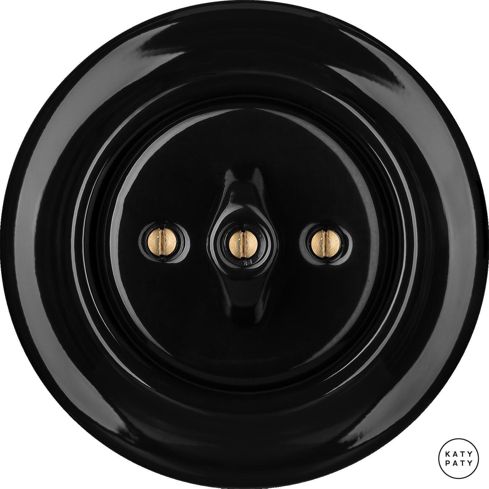 Katy Paty NIGRA Porzellan-Drehschalter Jalousie schwarz gl.