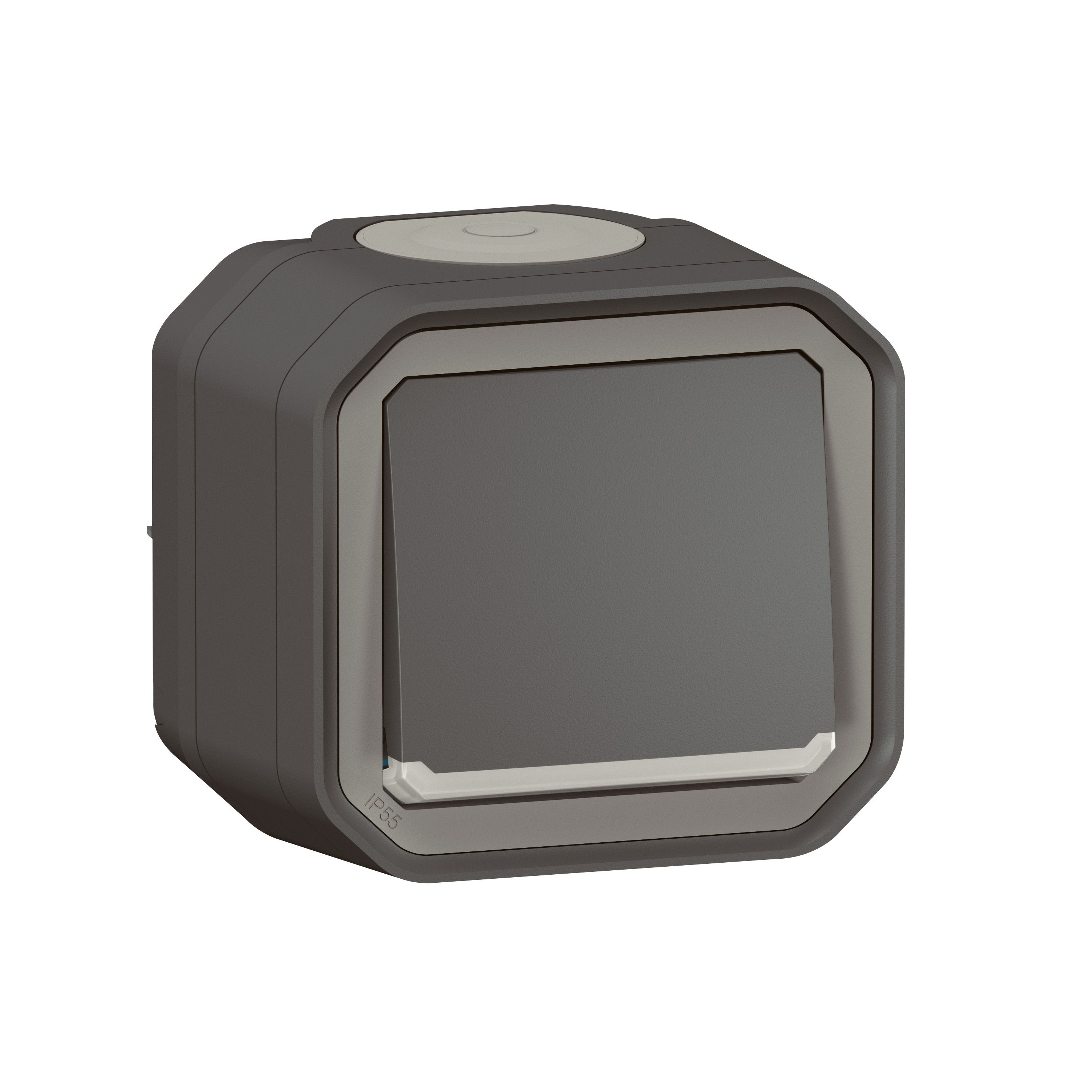 Legrand 069782L Plexo New Feuchtraum-Aufputz Taster beleuchtet 10 A, anthrazit
