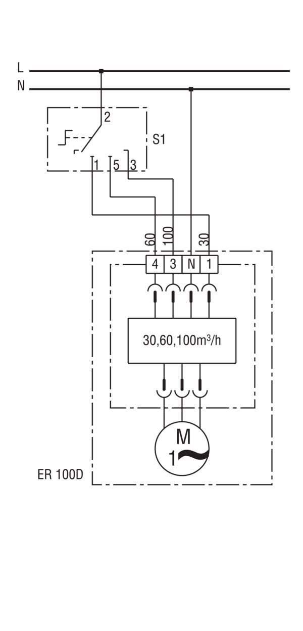 Maico ER 100 D Ventilatoreinsatz, 35/60/100 m³/h Fördervolumen einstellbar