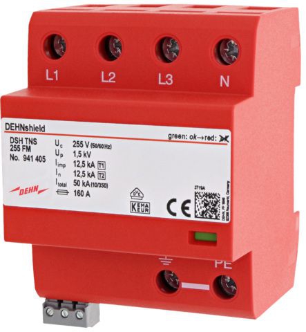 Dehn 941405 Anwendungsopt. Kombi-Ableiter DEHNshield Typ 1+2 für dreiphasige TN-S-Systeme