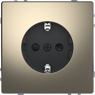 Merten MEG2301-6050 Schutzkontakt-Steckdose, Steckklemmen, System Design, Nickelmetallic