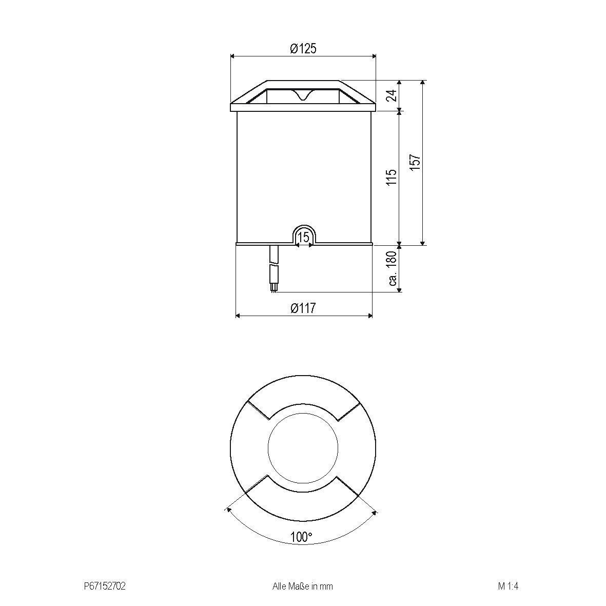 EVN P67152702 LED Bodeneinbauleuchte rund, 125mm, 3000K