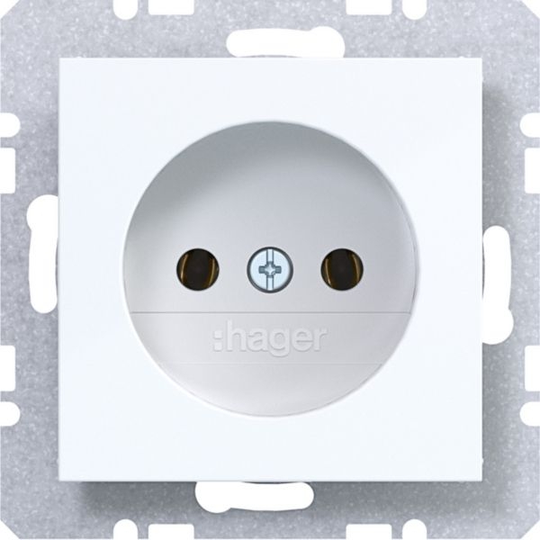 Hager WAS5100WG Steckdose ohne Schutzkontakt, Steckklemmen, A.x/C.x, lichtweiß glänzend