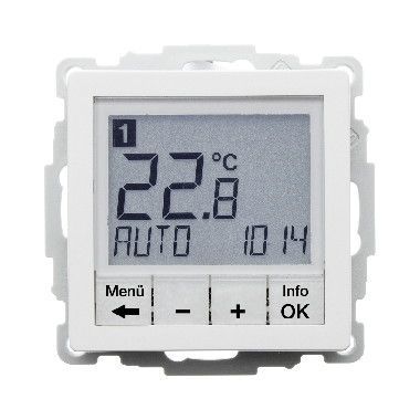 Berker 20446089 Raum- und Fußbodentemperaturregler, Schließer, mit Zentralstück, zeitgesteuert, Q.x, polarweiß samt