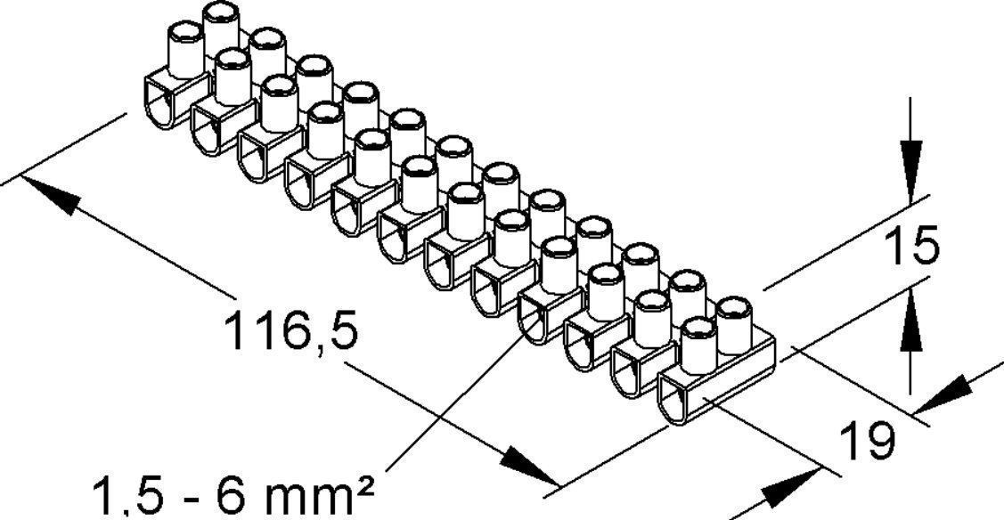 Kleinhuis 158.3 Lüsterklemme bis 1,5-6 mm², 12polig
