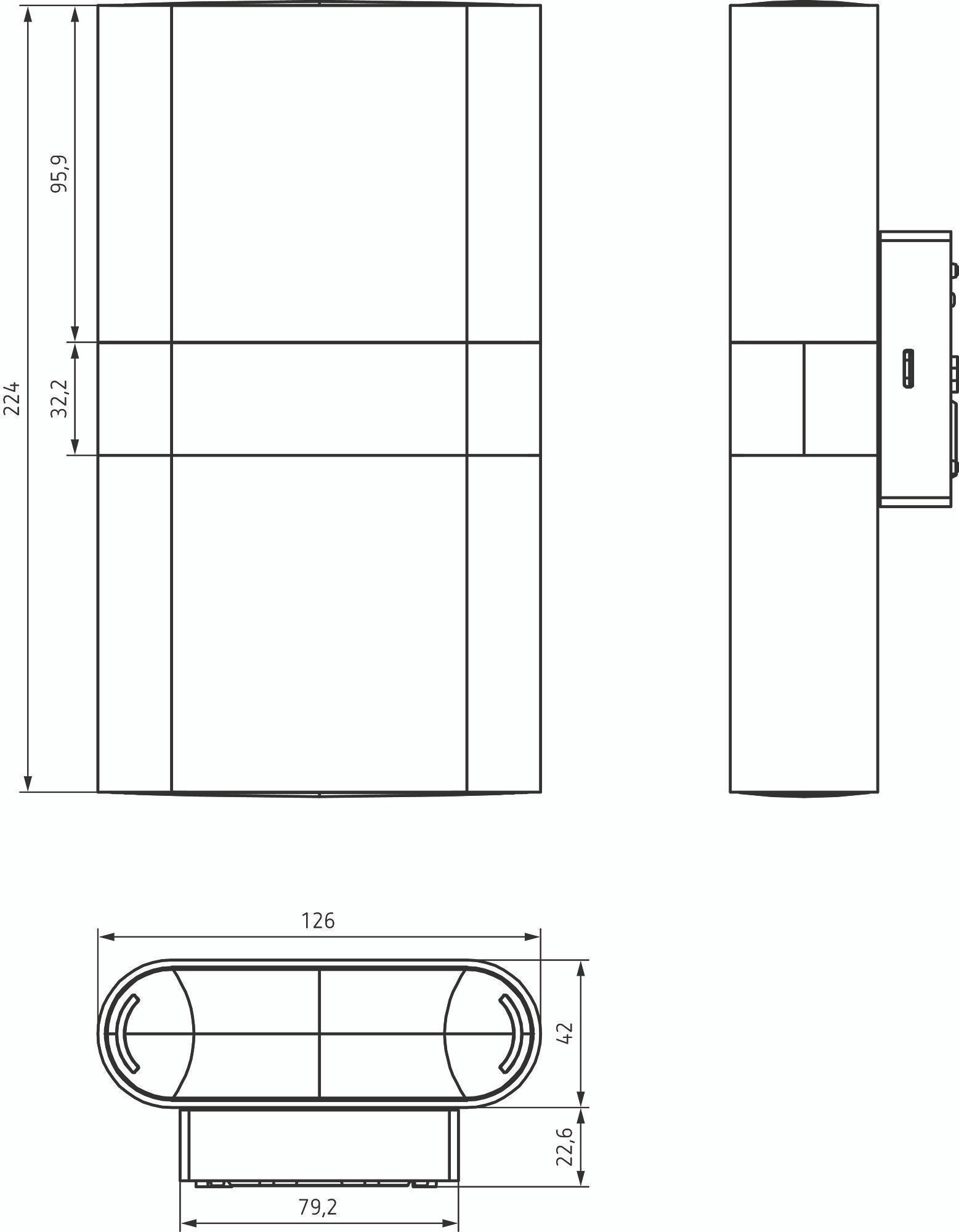Theben 1020904 theLeda D UD AL LED-Leuchte für Wandmontage, 11,5W mit Bewegungsmelder, aluminium
