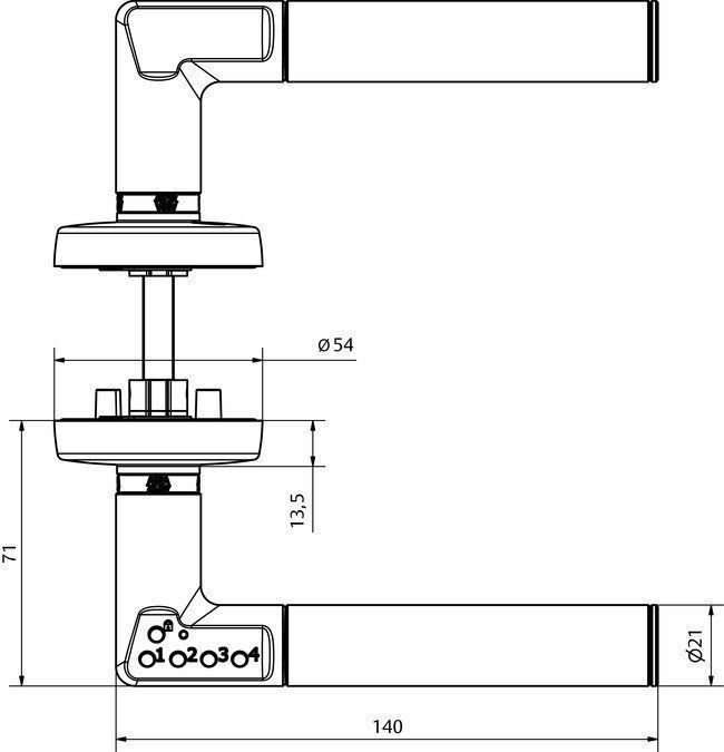 Assa Abloy effeff Code Handle Ausführung A VK 8mm