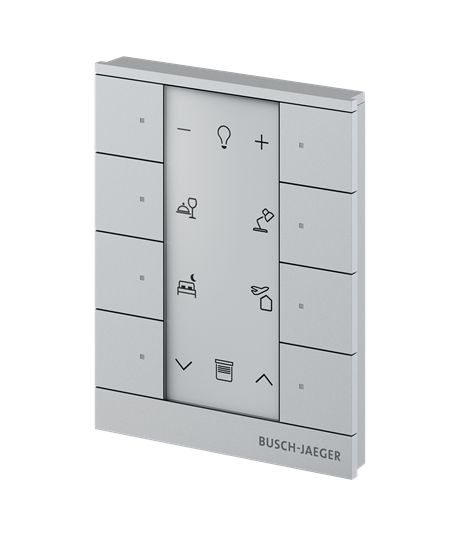 Busch-Jaeger SB-F-8.0.11-83 Bedienelement 8-fach, aluminium silber matt, Busch-Tenton
