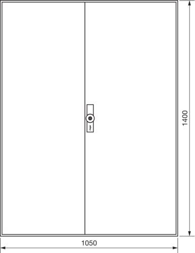 Hager ZB54W, univers Z Leerschrank m. Tür IP54, H=1400mm, 4 Felder