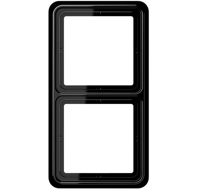 Jung CD582SW Rahmen 2-fach, senkrechte und waagerechte Montage, Duroplast, CD 500, schwarz