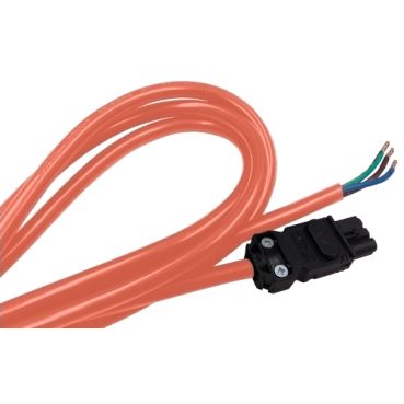 Schneider NSYLAM3MN Netzkabel für LED-Lampen mit mehreren Befestigungsmöglichkeiten nach IEC, 3 m, orange