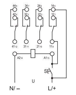 Finder 850400240000 Zeitrelais steckbar, 4 Wechsler, 7 A, für 24 V AC/DC, 4 Zeitfunktionen
