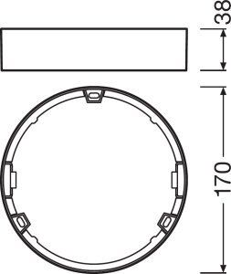 LEDVANCE Slim Frame für Downlight Ø155mm, Höhe 38mm