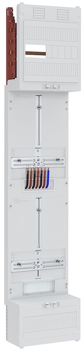 ABN Z18ZZ1410 Zählerfeld 3Pkt, 1Z/Res, mit Klemmstein, 4-polig, BxH 250x1200 mm, grau