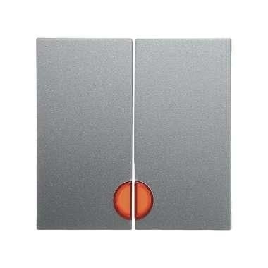 Berker 16271404 Wippe 2-fach mit roter Linse, S.1/B.3/B.7, alu matt