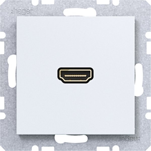 Hager WAF4379WM High Definition Steckdose HDMI, A.x/C.x, lichtweiß matt