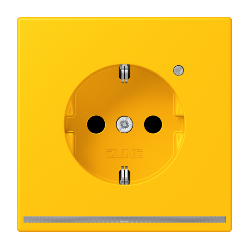 Jung LC1520OLNW263 Schutzkontakt-Steckdose mit LED-Orientierungslicht, Safety+, Les Couleurs® 4320W, le jaune vif