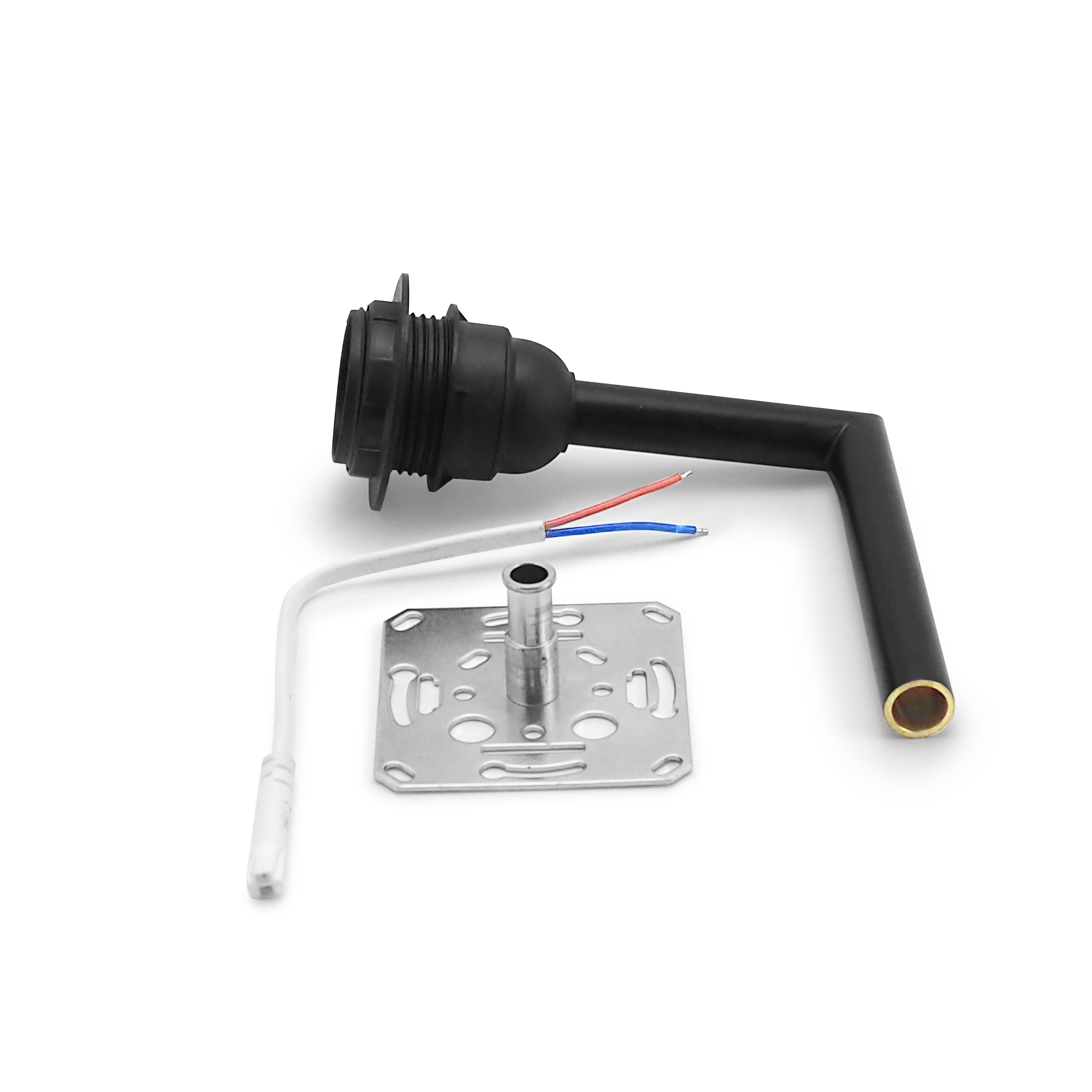 qles SLA0403 Schirmlampe 80x120mm - ohne Lampenschirm, für Merten System-M, E27/230V, Schwarz matt