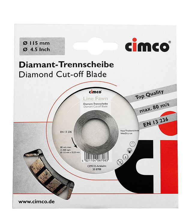Cimco 20 8712 Diamant-Trennscheibe Line Beige, für Beton und Sandstein, Scheiben Ø 150 mm