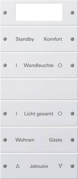 Gira 221503 Wippenset 5-fach Plus (2+3) beschreibbar, System 55, Reinweiß glänzend (lackiert)