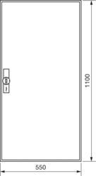 Hager ZB32W, univers Z Leerschrank m. Tür IP54, H=1100mm, 2 Felder