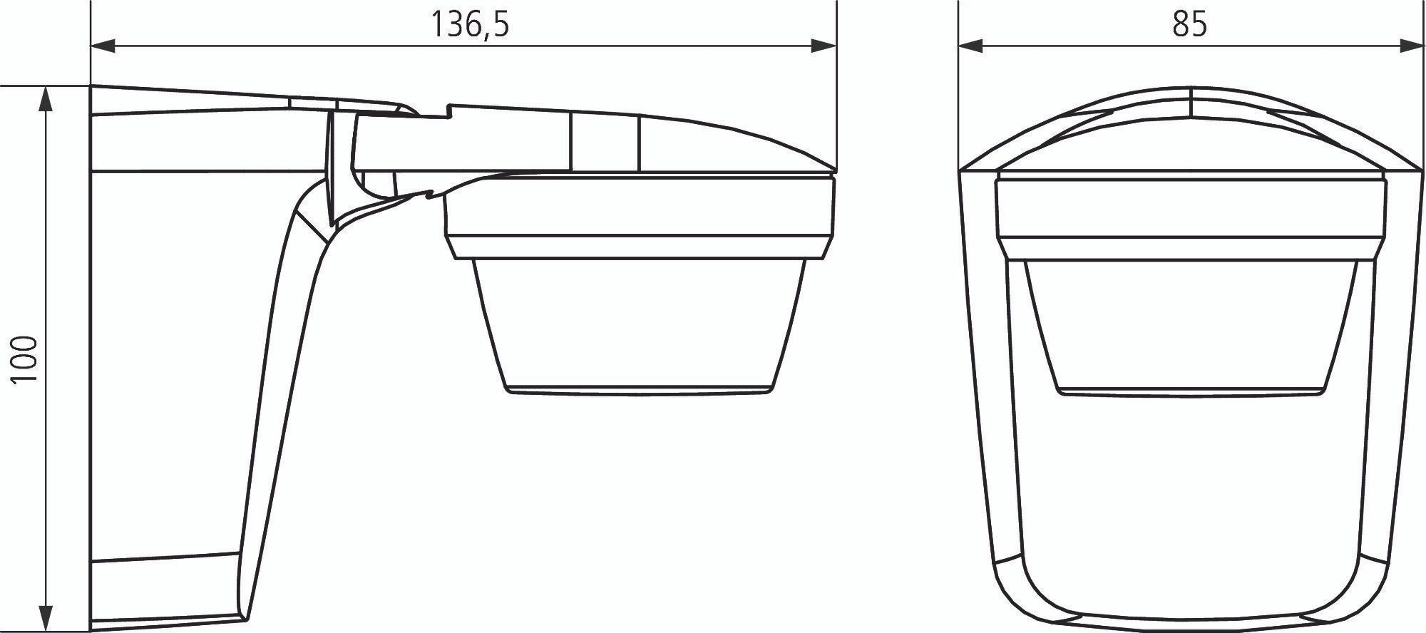 Theben 1010511 theLuxa S360 BK Bewegungsmelder 360° für Wandmontage, IP55, schwarz