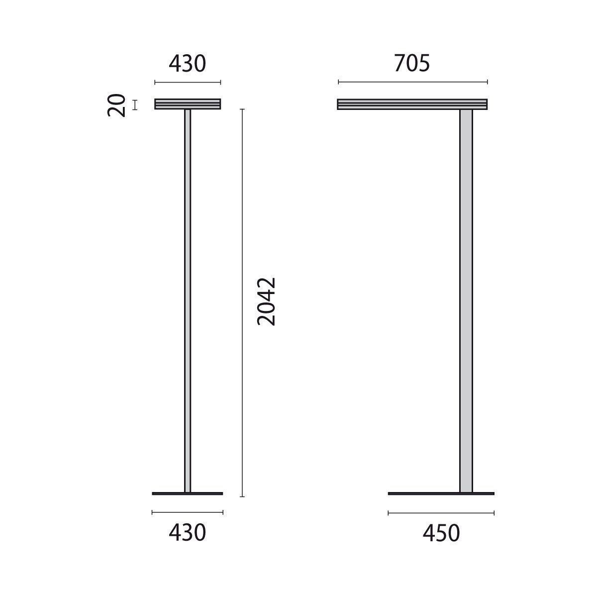 Perform.i.L. 8720761118430 Stehleuchte SL720SL L LED 114W, mit Sensor, silbergrau