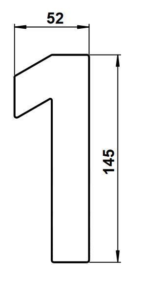 Albert 690921 Edelstahl-Hausnummer "1"