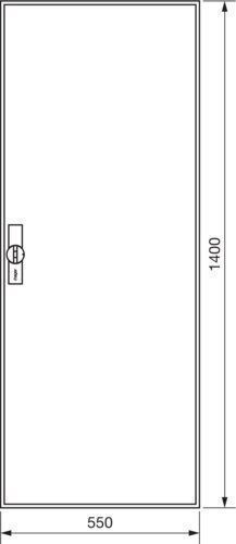 Hager ZB52S, univers Z Leerschrank m. Tür IP44, H=1400mm, 2 Felder