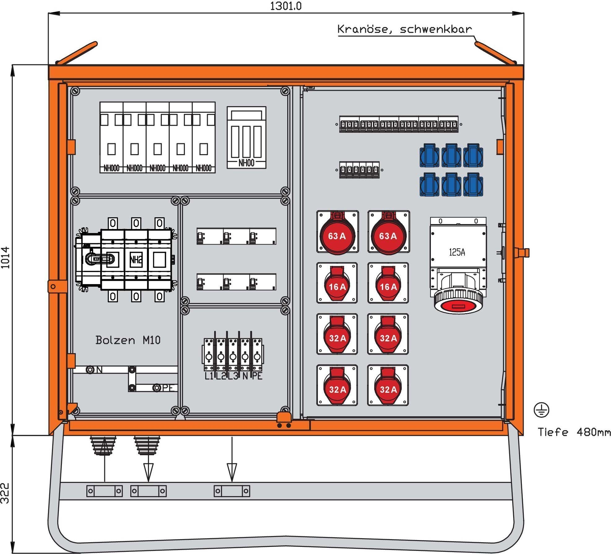 Walther Electric WV0574R1 Verteilerschrank 173kVA