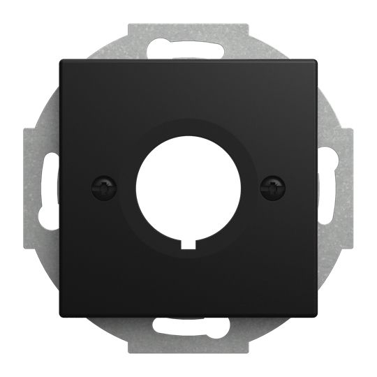 Busch-Jaeger 2533-915 Zentralscheibe für Befehlsgeräte mit Durchmesser 22,5 mm, mit Tragring , Busch-balance SI, schwarz matt