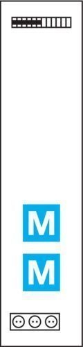 Hager UF311NW universZ Multimediafeld m. RJ45-Modulen,1-feld. 1050mm
