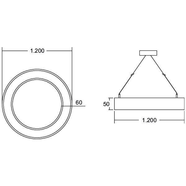 Brumberg 13853184 BIRO Circle Pendel-Ringleuchte, 4000 K, 117 W, Ø1200mm, DALI DT6, schwarz