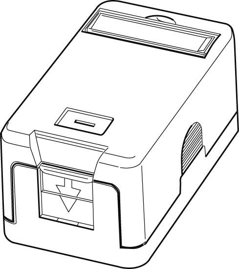 ABN BP110 Bestückungspaket RJ45-Schnittstelle APZ Cat, 6A Modul und Halter für Hutschiene 90°