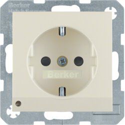 Berker 41098982 Schutzkontakt-Steckdose mit LED-Orientierungslicht, S.1/B.3/B.7, weiß glänzend
