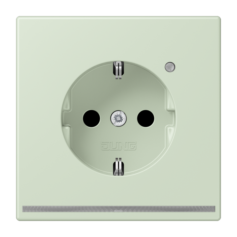 Jung LC1520OLNW218 Schutzkontakt-Steckdose mit LED-Orientierungslicht, Safety+, Les Couleurs® 32042, vert anglais pâle