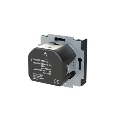 Busch-Jaeger 20 EUCB2USBAC-81 Schutzkontakt-/USB-A+C Steckdose Safety+, mit Befestigungskrallen, anthrazit glänzend, Plattform 63