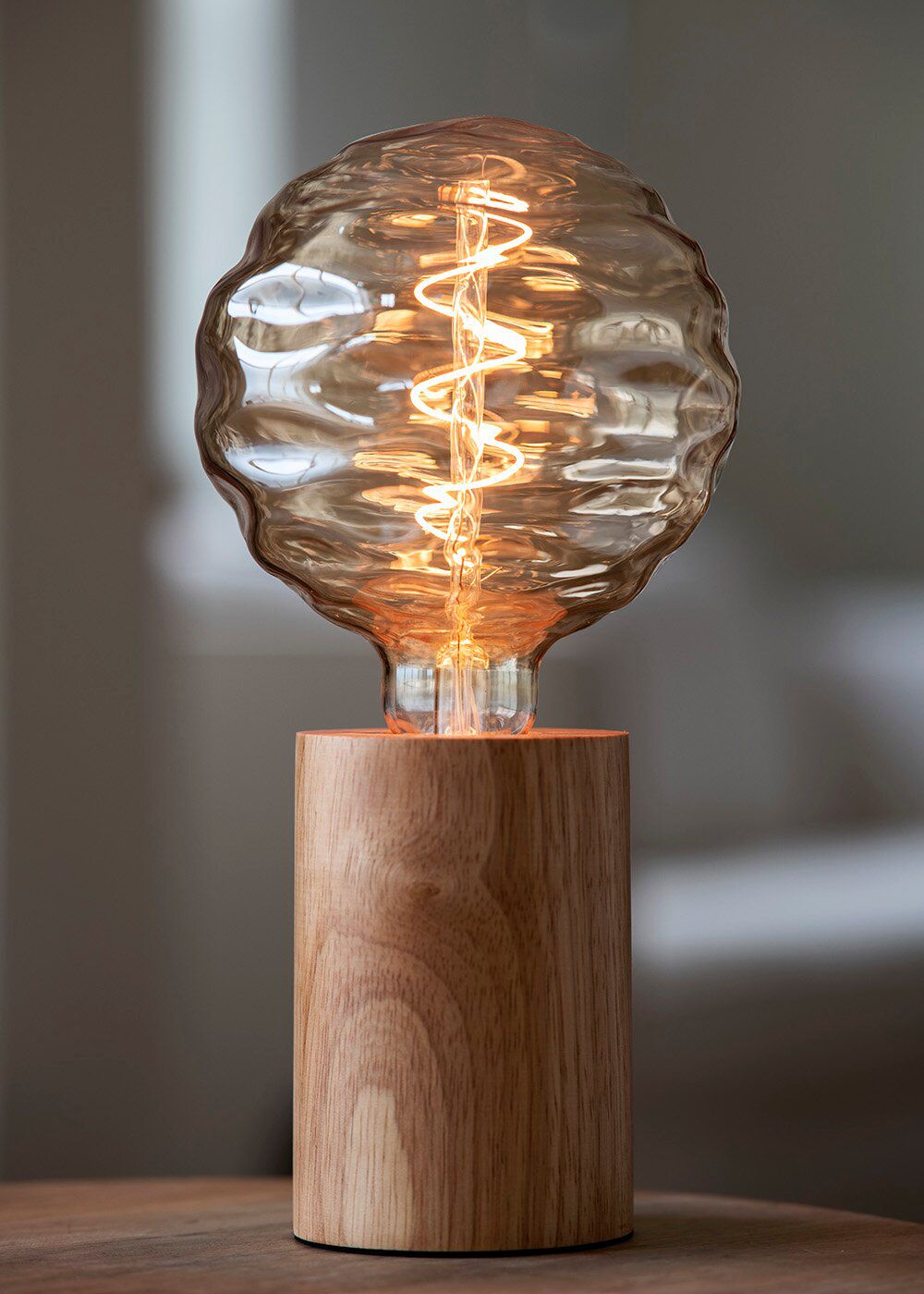 BAILEY 140640 Tischleuchte Holz E27, Höhe 13 cm