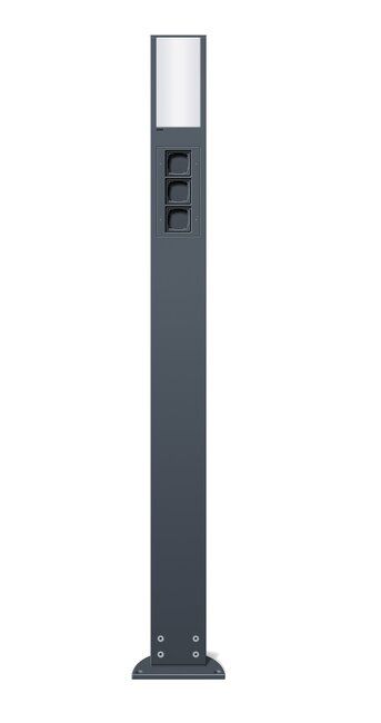 Gira 135328 E-Säule Licht mit 3x Leereinheit 1600 mm, Gira Energiesäule, anthrazit