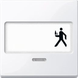 Merten 434725 Wippe mit Schriftfeld und Kontrollfenster, System M, aktivweiß glänzend