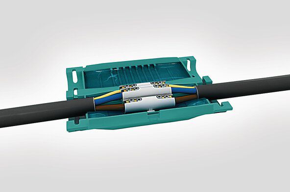 HellermannTyton 435-00658 Gel-Kabelgarnitur mit Verbinderblock 3x6 - 5x6