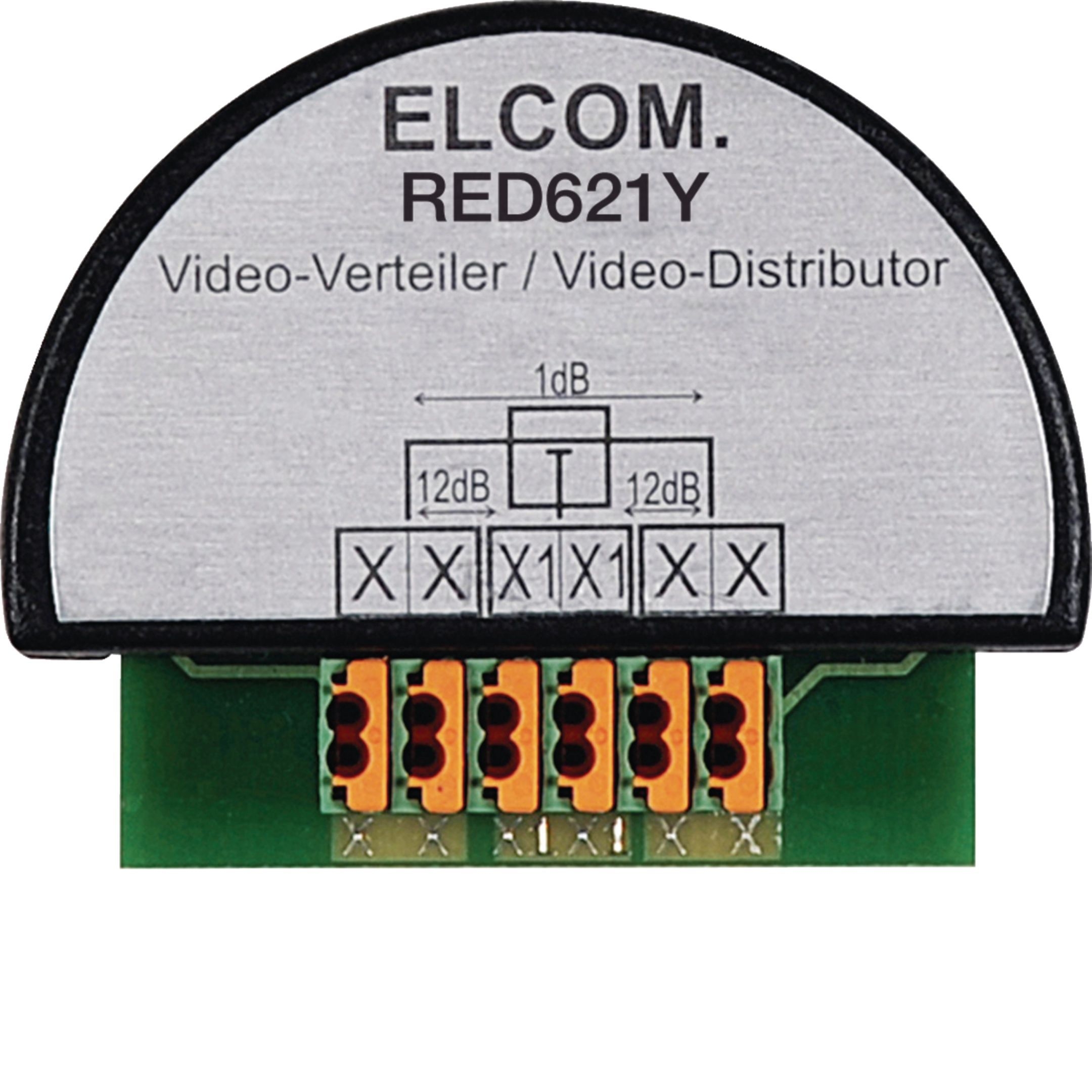 Elcom RED621Y Verteiler/Abzweiger 1 fach, Unterputz, 2-Draht, schwarz