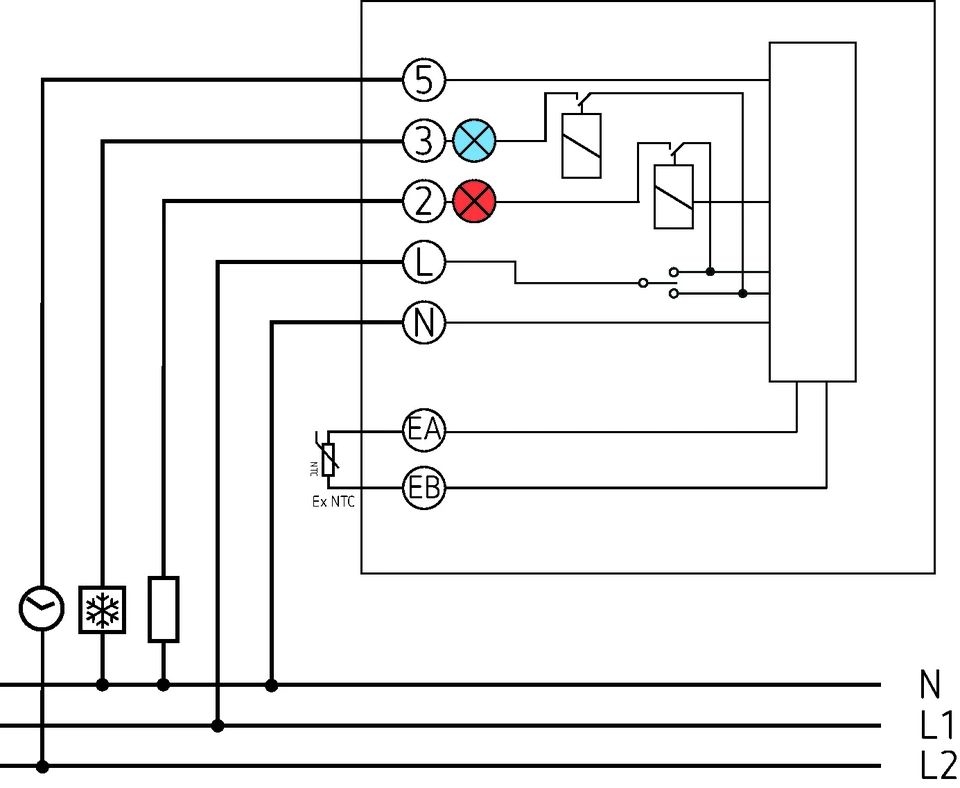 Theben 7080003 RAMSES 708 S Elektronischer Aufputz-Raumthermostat, Temperaturregelung über Stellrad, externe Temperaturabsenkung möglich, Schalter Ein/Aus/Kühlen, weiß