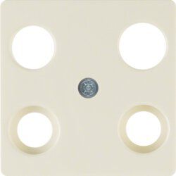 Berker 148302 Zentralplatte für Antennendose 4-Loch, Zentralplattensystem, weiß glänzend