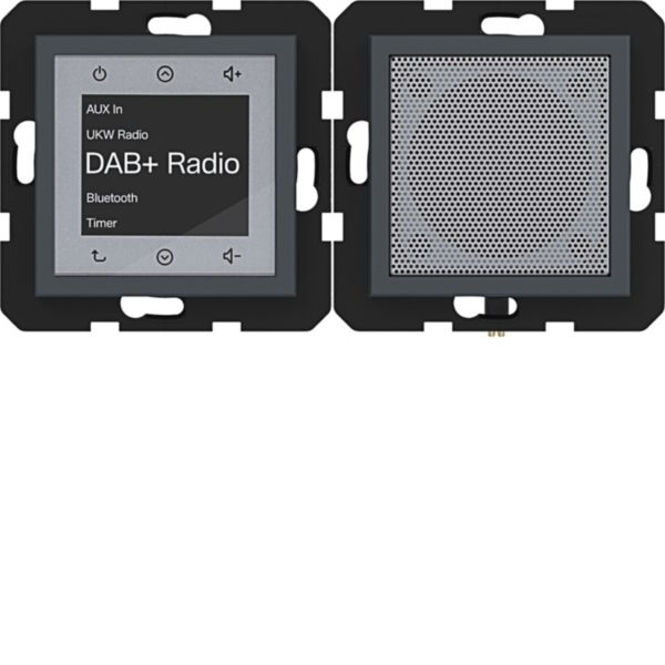 Hager WAN6110AT Radio Touch Unterputz DAB+, Bluetooth m. Lautsprecher, A.x/C.x, anthrazit matt
