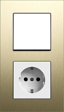 Gira 0212217 Abdeckrahmen 2-fach, Gira Esprit, Aluminium Hellgold (eloxiert)