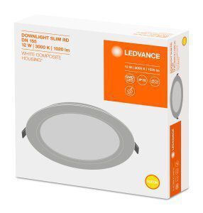 LEDVANCE Downlight flach 12W Ø155mm, kaltw., nicht dimmbar