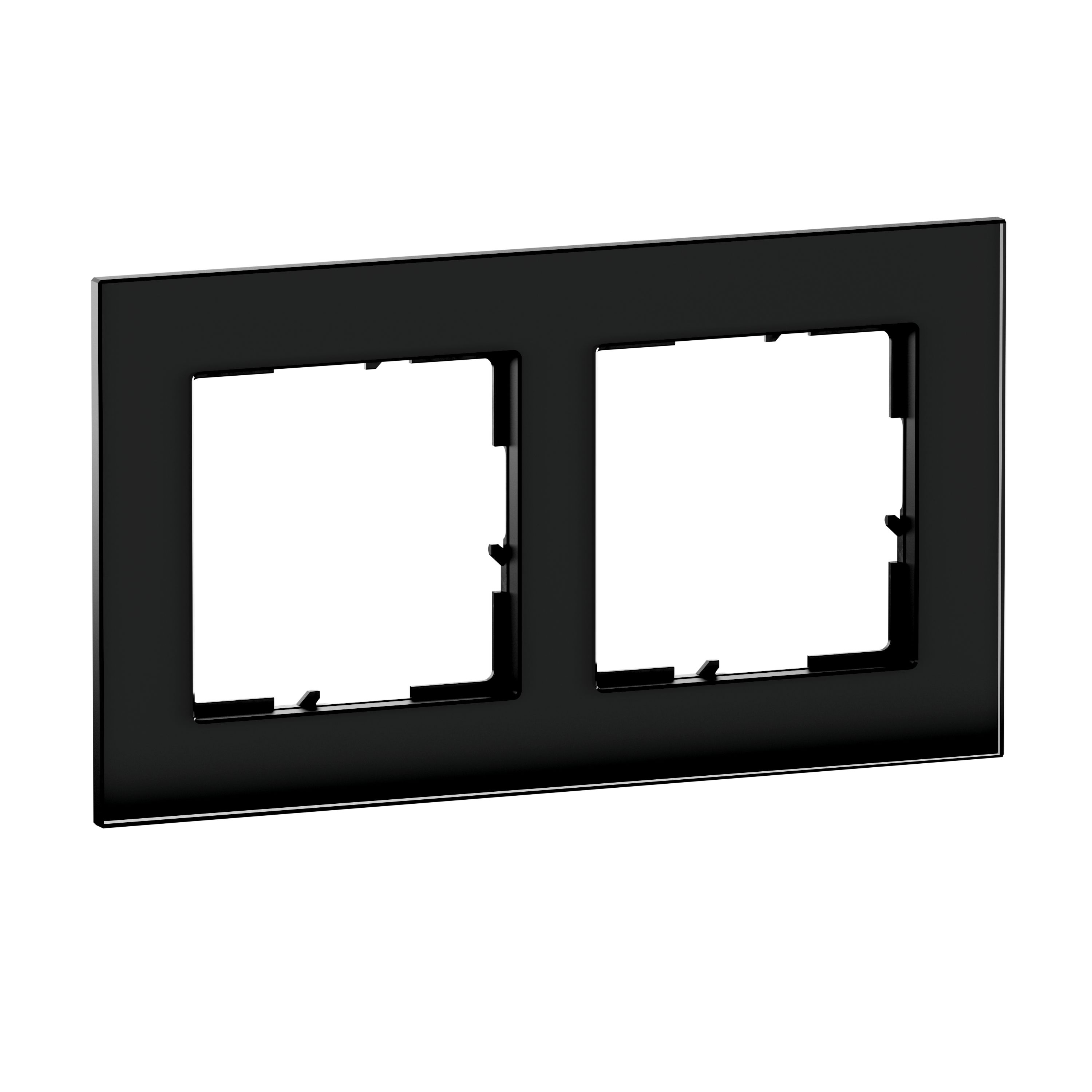 Legrand 766112 SEANO Natura 2-fach Rahmen aus Echtmaterial, Black Smoked Glass