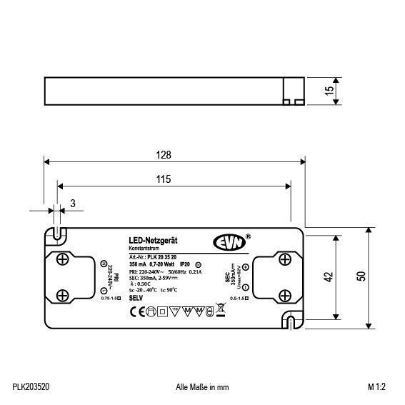 EVN PLK203520 NG 350mA, 0,7-20W, IP20